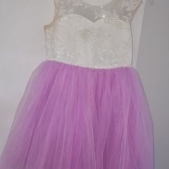 White and purple dress