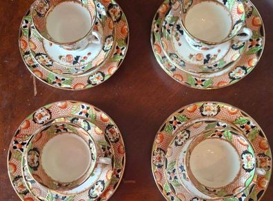 antique English bone china tea cups, saucers  and plates.