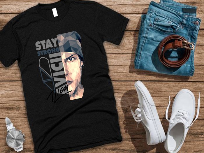 Avicii Dj t-shirt Avicii stay strong t-shirt with Avicii signature autograph t-shirt