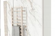 Bathroom Unit Shelf With Mirror White