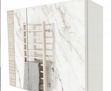 Bathroom Unit Shelf With Mirror White