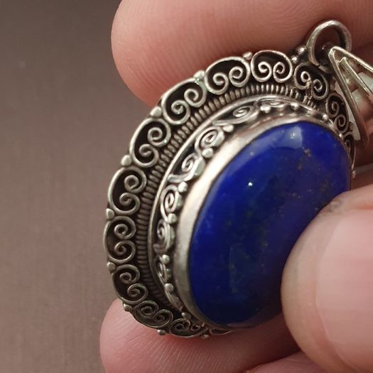 Beautiful Handmade Desgin 925 Silver & Lapis Lazuli Pendant
