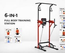6-in-1 Adjustable Pull Up Bar Stand Heavy Duty  with Resistance Bands