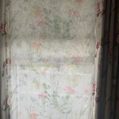Wildflower watercolour voil curtains