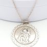 Full British Hallmarks, Signed St Christopher Silver Necklace 1978 Image 5