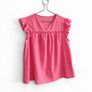 Pre Owned Vibrant Pink Eyelet Cutout Flutter Sleeve Blouse Image 2