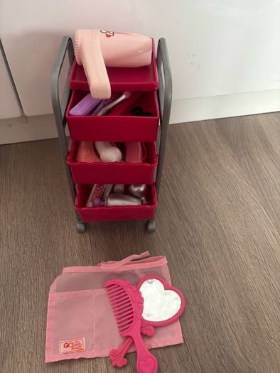 our generation salon chair and accessory trolley