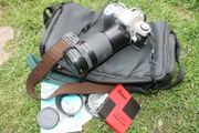 Canon EOS 500 N Film Camera &amp; Vivitar Lens Zoom 28-210mm Bag