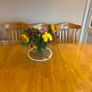 Kitchen Table Solid Oak, Glass top, 6 chairs Image 2