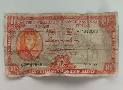 Lady Lavery Ten Shilling Note 1966
