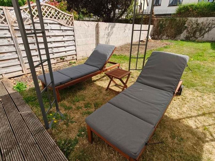 Ikea Nammaro sun loungers x 2 with table