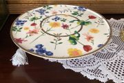Ceramic Footed Floral Cake Display Plate