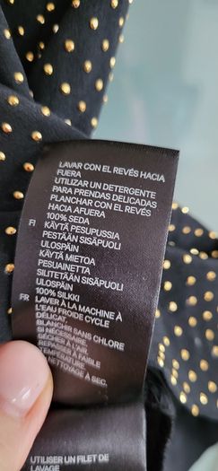 VERSACE x H&M 100% silk black and gold studded high neck top Sz 14 (Fit 14-16UK) - Bnwt