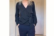 French Connection Black Blouse Size S Uk 10