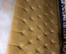 Mustard bed frame and mattress