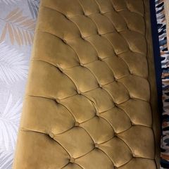 Mustard bed frame and mattress