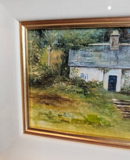 Original oil painting by Liz Fearon - likely titled "Abandoned Cottage, Killadoon"