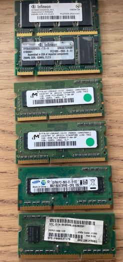 2G , 1G ddr3 laptop ram modules lot