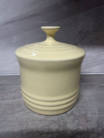 Le Creuset Stoneware Salt Pig. Discontinued rare color. Pale Yellow. As New