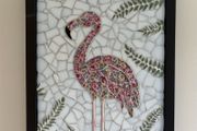 Handmade Framed Flamingo Mosaic