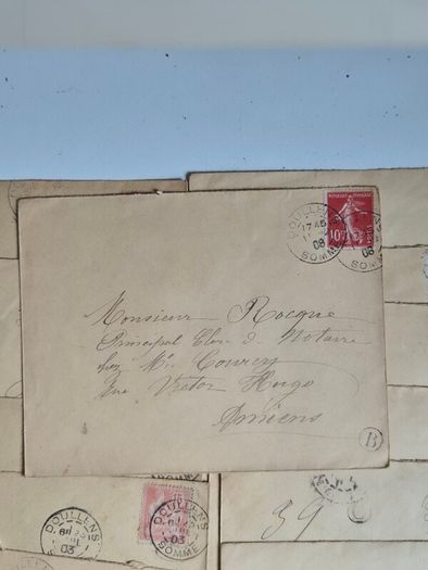 Antique Collection: 10 Vintage French Handwritten Letters Envelopes 1901-1910 Beautiful Calligraphy Paris Hotel History Ephemera Lot
