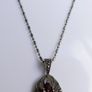 Vintage Beautiful Sterling Silver 925 Pendant With Garnet & Marcasite 18"  Chaine 10,7g Image 2
