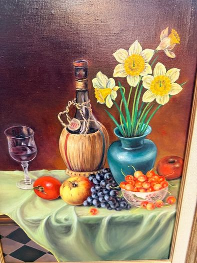 Still Life Oil Painting 1960s Belgian School
