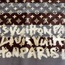 Monogram inspired sheer scarf brown and beige Image 3