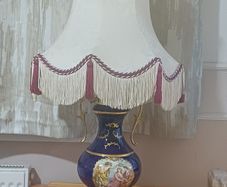 Vintage blue and gold ceramic table lamp