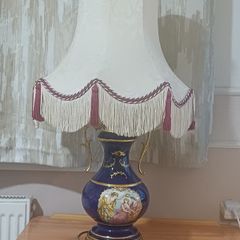 Vintage blue and gold ceramic table lamp