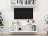 Wall-mounted TV Cabinets 2 pcs White Chipboard
