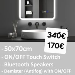LED Bathroom Mirror Dual LED Bluetooth Antifog