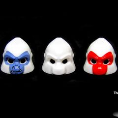 Lego Lot Of Errors Gorilla Minifigure Headgear Mask Error Prototype Test Print Colour One Is The Right Colour And One Has No paint And The Other Is A Error Colour Rare And Hard To Find
