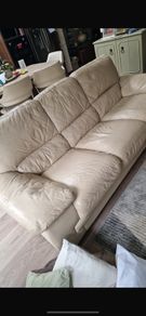 Cream leather 3piece suite
