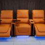3+2 Orange Sienna Electric Leather Leather Recliner Sofa Image 10