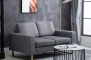 2 Seater Sofas for Living Room, Fabric Couch, Love Seat with Cushions and Steel Legs