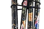 Folding Walking Stick, Black Floral