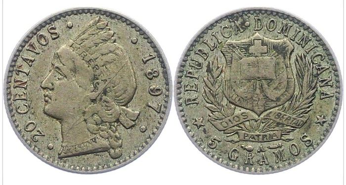 1897 Dominican Republic 20 Centavos