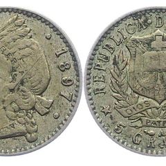 1897 Dominican Republic 20 Centavos