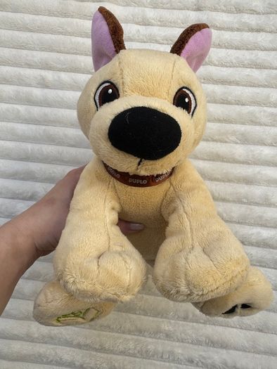 Lego Duplo Dog Plush 2009 Beige & Brown approx. 24 cm. Used Please see photos