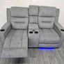 Titan 3+2 Electric Grey Fabric Recliner Sofa Set Image 5