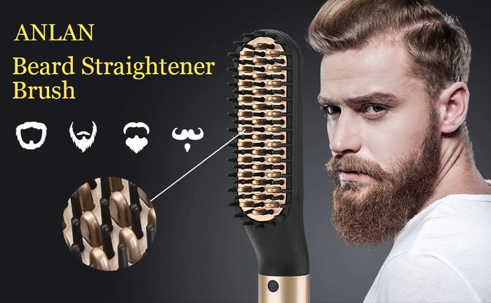 Hair Comb Brush Beard Straightener Multifunctional Hair Straightening Comb Hair Curler Quick Beard Hair Styler EU Plug