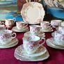 Vintage 33 Piece Royal Albert Crown China Floral Spray Tea Set For 10 Person Setting Made In England Image 2