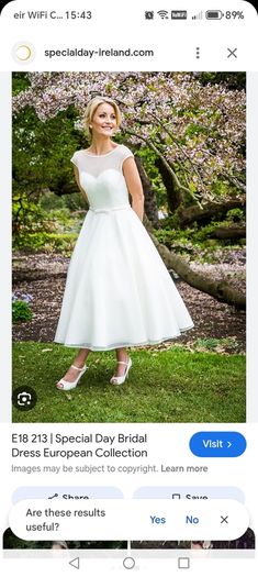 Beautiful tea length wedding dress size 12