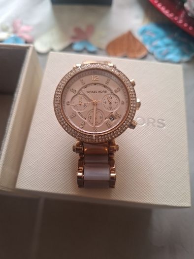 MICHAEL KORS MK5896 Stainless Steel Blush Acetate Rose Gold Analog Women's Watch