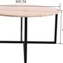 SALE | Round Coffee Table Tea Table Round Coffee Table for Living Room with Metal Legs, Black+White oak Image 5