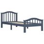 Bed Frame Grey Solid Pinewood 90x200 cm Image 2