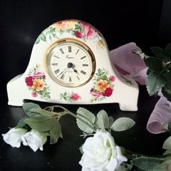 Desk or Mantle Clock Cottage Roses