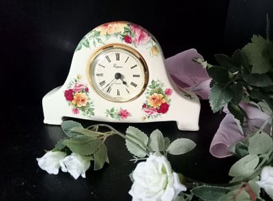 Desk or Mantle Clock Cottage Roses