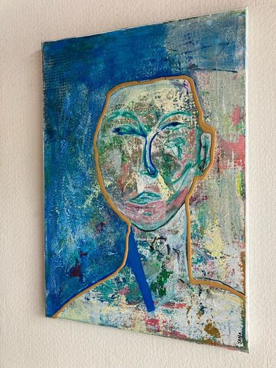 Original Abstract Painting Abstract Figurative eclectic Hero Piece Colour Contrast for minimalist space